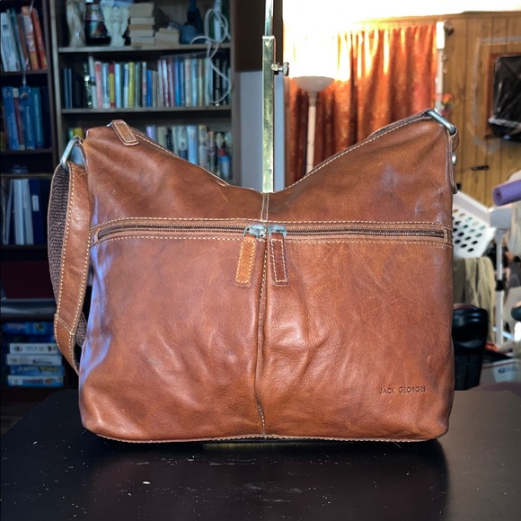Jack Georges Brown Leather Hobo Bag - Picture 1 of 9